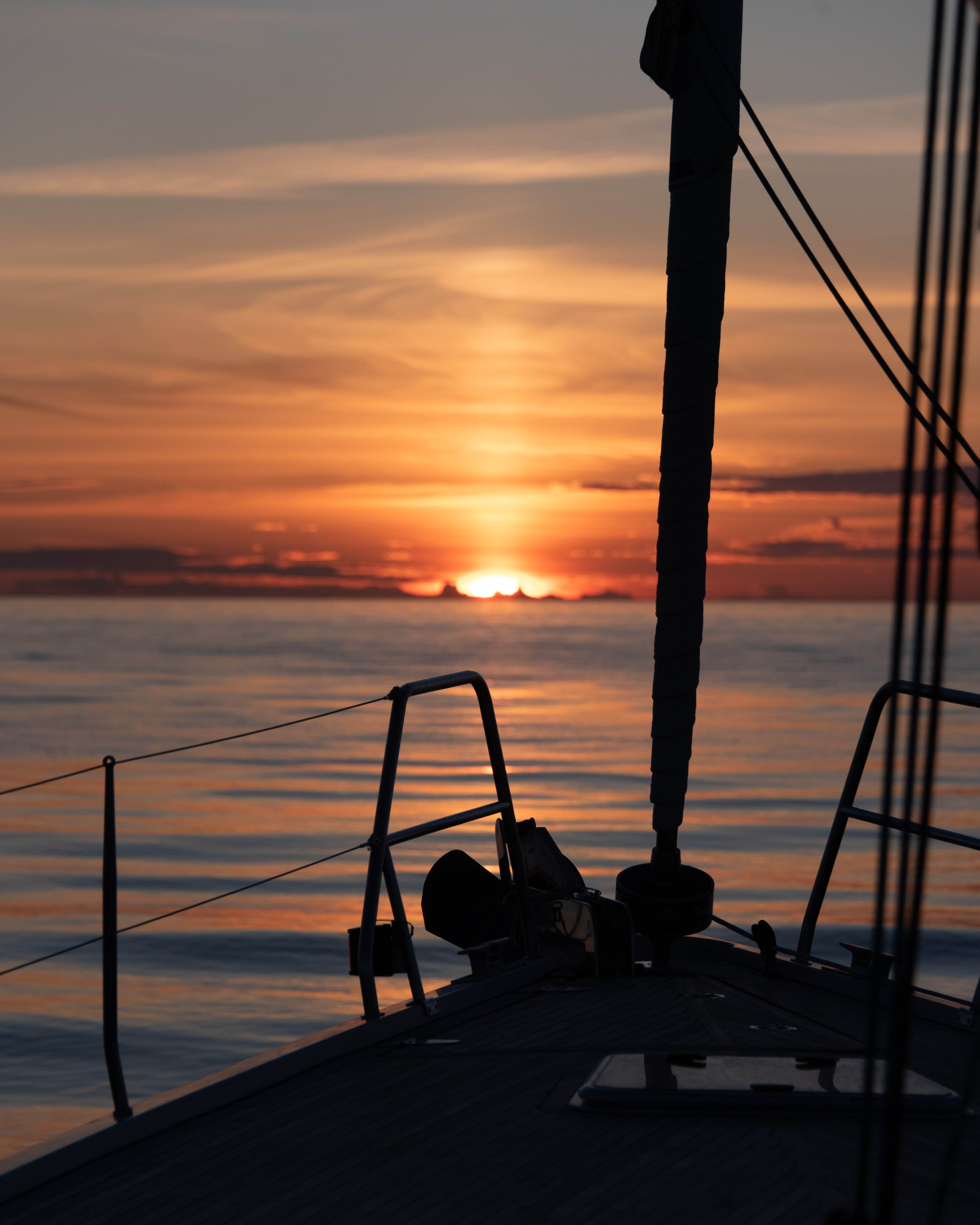 Sailing at sunset